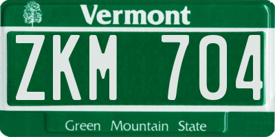 VT license plate ZKM704