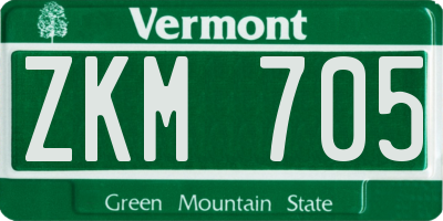 VT license plate ZKM705