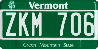VT license plate ZKM706