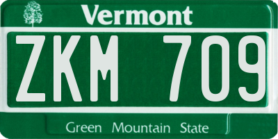 VT license plate ZKM709