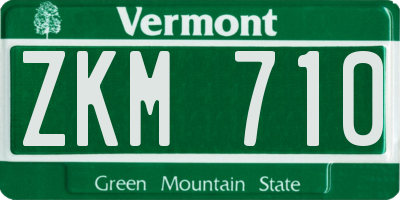 VT license plate ZKM710