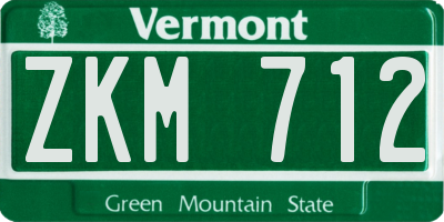 VT license plate ZKM712