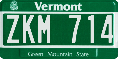 VT license plate ZKM714