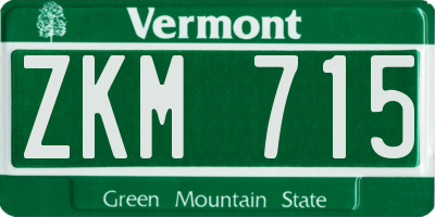 VT license plate ZKM715