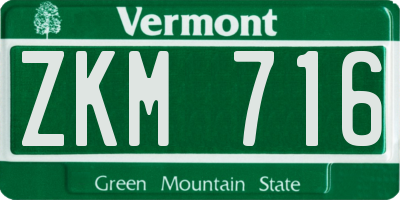 VT license plate ZKM716