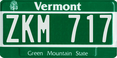 VT license plate ZKM717