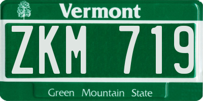VT license plate ZKM719