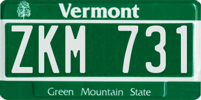 VT license plate ZKM731