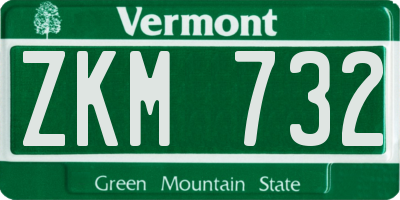 VT license plate ZKM732