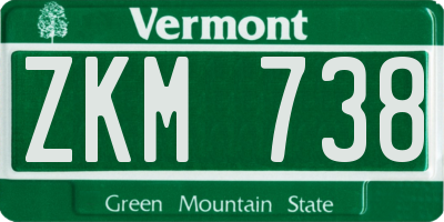 VT license plate ZKM738