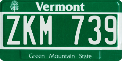 VT license plate ZKM739