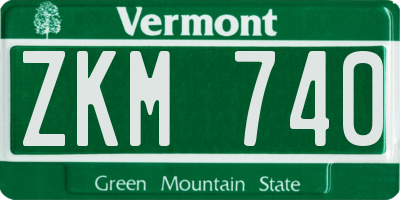 VT license plate ZKM740
