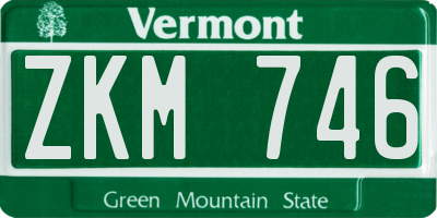 VT license plate ZKM746