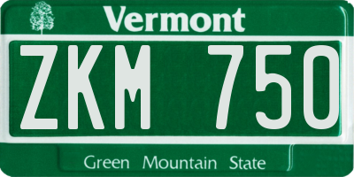 VT license plate ZKM750
