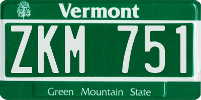 VT license plate ZKM751