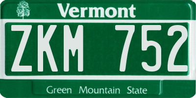 VT license plate ZKM752