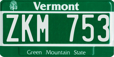 VT license plate ZKM753