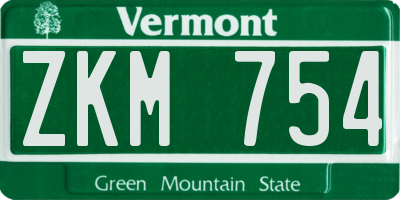VT license plate ZKM754