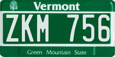 VT license plate ZKM756