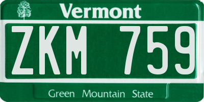 VT license plate ZKM759