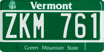 VT license plate ZKM761