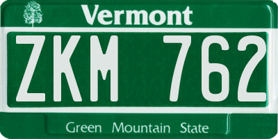 VT license plate ZKM762