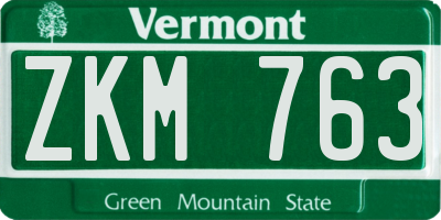 VT license plate ZKM763