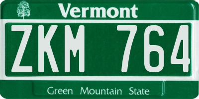 VT license plate ZKM764