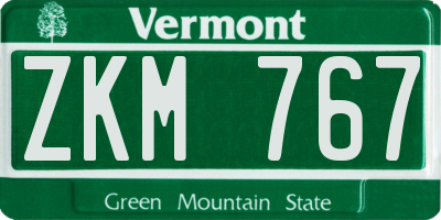 VT license plate ZKM767