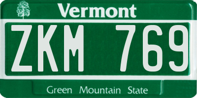 VT license plate ZKM769