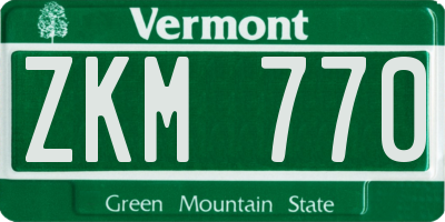 VT license plate ZKM770
