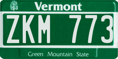 VT license plate ZKM773