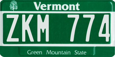 VT license plate ZKM774