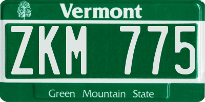 VT license plate ZKM775