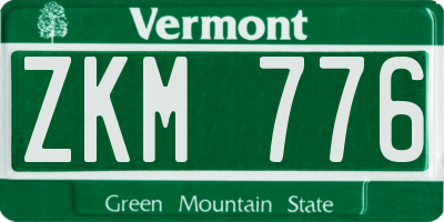 VT license plate ZKM776