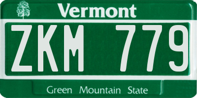 VT license plate ZKM779