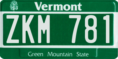 VT license plate ZKM781