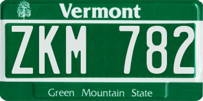 VT license plate ZKM782