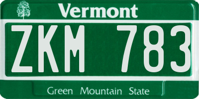 VT license plate ZKM783