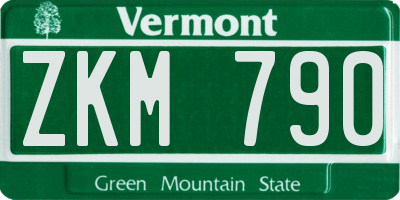 VT license plate ZKM790