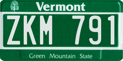 VT license plate ZKM791