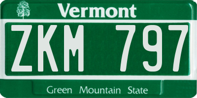 VT license plate ZKM797