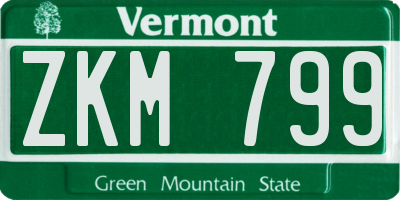 VT license plate ZKM799