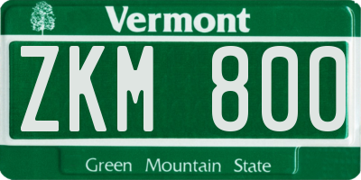 VT license plate ZKM800