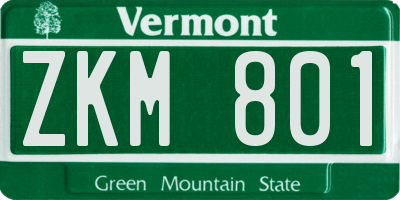 VT license plate ZKM801