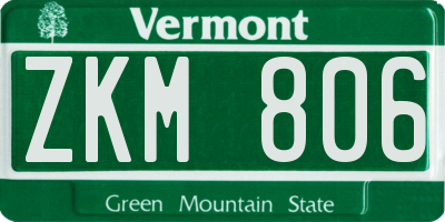 VT license plate ZKM806