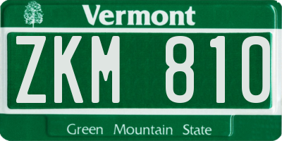 VT license plate ZKM810
