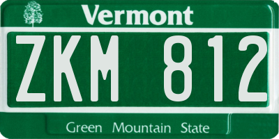 VT license plate ZKM812