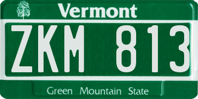 VT license plate ZKM813