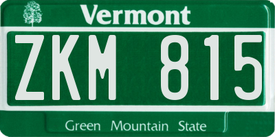 VT license plate ZKM815